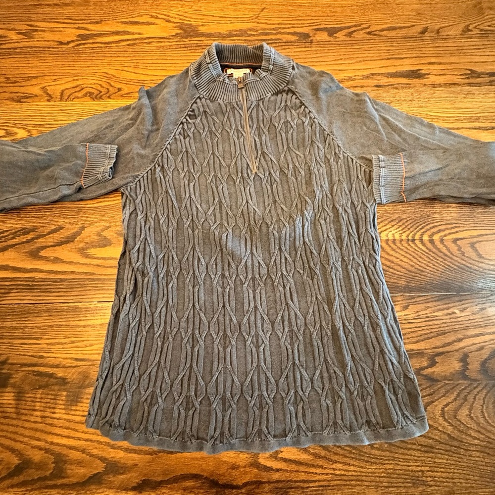 Men's Gray Knit Pullover Jacket